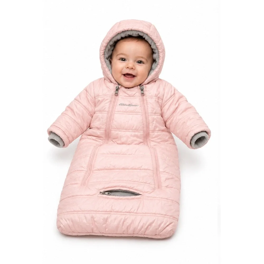 EDDIE BAUER First Adventure Infant Pink Quilted Bunting Snowsuit 3-6M